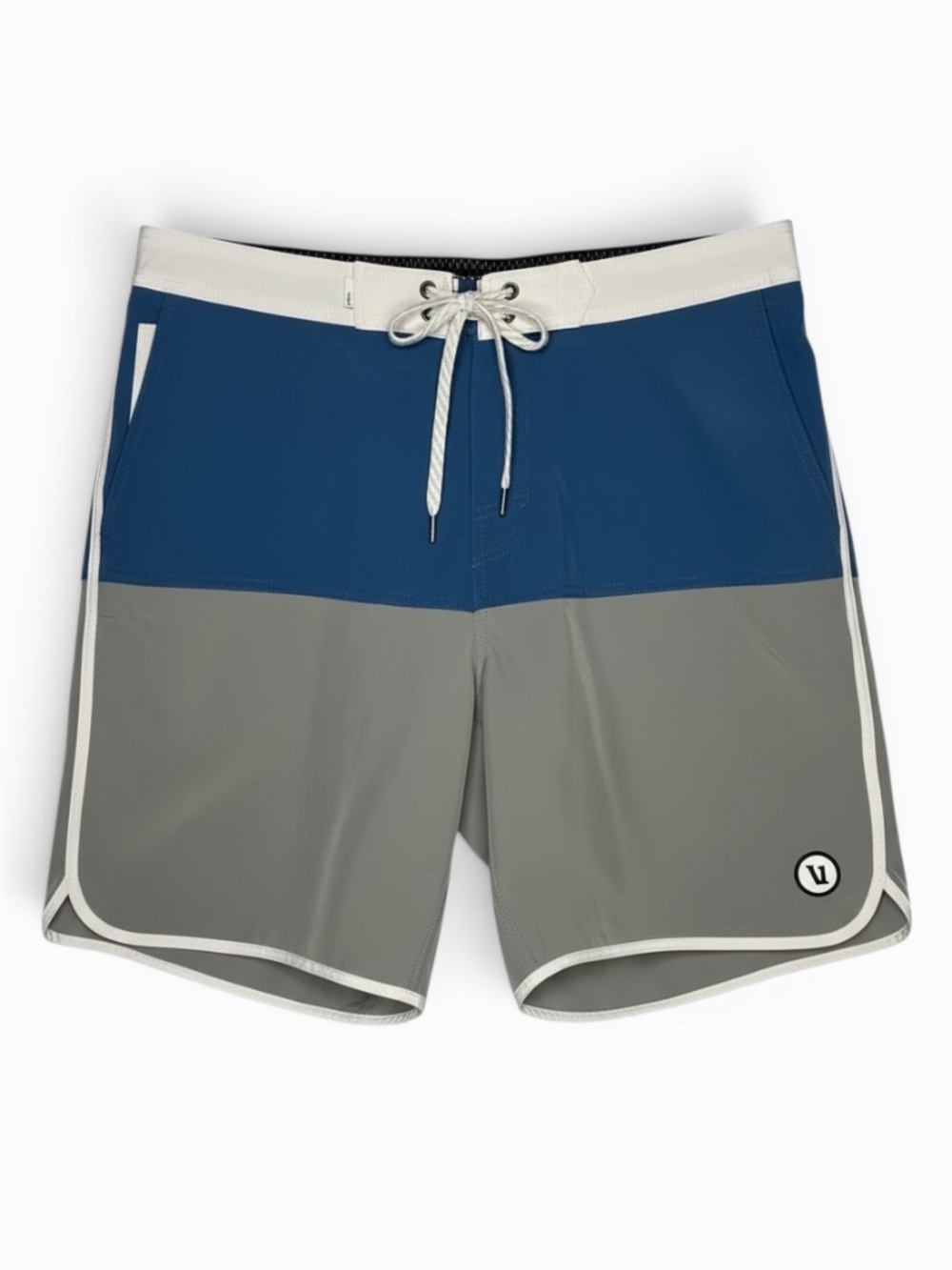 Vuori Cruise Boardshort Men’s 33 Blue Gray Colorblock Swim Shorts Surf